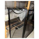 Black Metal Mesh Fireplace Screen Folding 3 Panel Decorative Hearth