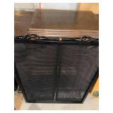 Black Metal Mesh Fireplace Screen Folding 3 Panel Decorative Hearth