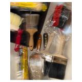 Mixed Paint Supplies Lot Brushes Rollers Tray Tape Red Devil Level