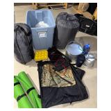 Camping Gear Lot Sleeping Bags Pads Cook Kit Platypus Hydration