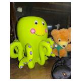 Large Green Octopus Planter Ceramic Cachepot Novelty Decor 10 in