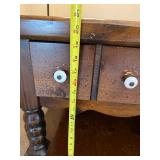 Pair of Rustic Wood End Tables- 3 Drawer Turned Leg Accent Side Table Good