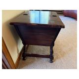 Vintage Wood Magazine Rack Storage Bench Hinged Lid 31x24x20