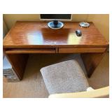 Oak Computer Desk with Slide-out Tray & Drawer includes desk lamp -  47x24x30 Fair