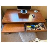Oak Computer Desk with Slide-out Tray & Drawer includes desk lamp -  47x24x30 Fair