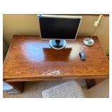 Oak Computer Desk with Slide-out Tray & Drawer includes desk lamp -  47x24x30 Fair
