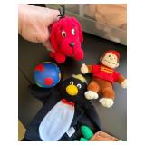 Mixed Plush Toy Lot Ty Beanie Babies Clifford Curious George Puppets