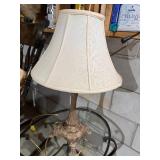 Vintage Style Ornate Table Lamp w Cream Shade 24 in Untested
