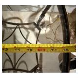 Round Metal Glass Top Accent Side Table Bronze Tone 24in Very Good