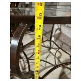 Round Metal Glass Top Accent Side Table Bronze Tone 24in Very Good