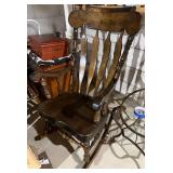 Vintage Wooden Rocking Chair Colonial Spindle Back