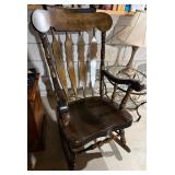 Vintage Wooden Rocking Chair Colonial Spindle Back