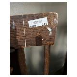 Pair Vintage Oak Dining Chairs Arts & Crafts Style 36in Mixed Cond