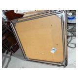 Vintage Samsonite Folding Card Table Brown Vinyl Top Metal Frame