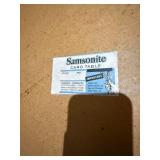 Vintage Samsonite Folding Card Table Brown Vinyl Top Metal Frame