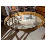 Vintage Oval Gold Gilt Style Wall Mirror Ornate Frame 45 x 24
