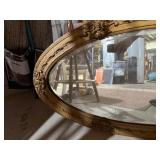 Vintage Oval Gold Gilt Style Wall Mirror Ornate Frame 45 x 24