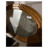 Vintage Oval Gold Gilt Style Wall Mirror Ornate Frame 45 x 24