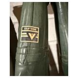 Insulated Chest Waders Rubber Bootfoot Green Size 12 Fair Condition