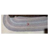 Oval Braided Area Rug Blue Rose Multicolor Approx 32x58 Good