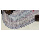 Oval Braided Area Rug Blue Rose Multicolor Approx 32x58 Good