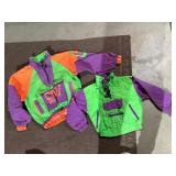 Vintage Stone Ridge Surf Neon Windbreaker Jacket Lot 2 Youth M 7