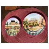 Block Country Village by Gear Oval Plates Pair 1995 Indonesia