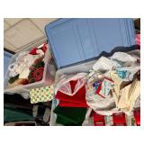 Mixed Christmas Craft Supply Lot Ribbon Felt Wreath Forms Wood Pieces