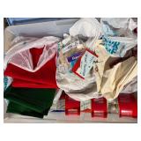 Mixed Christmas Craft Supply Lot Ribbon Felt Wreath Forms Wood Pieces