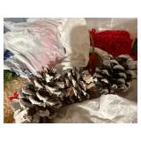Mixed Christmas Craft Supply Lot Ribbon Felt Wreath Forms Wood Pieces