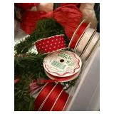 Mixed Christmas Craft Supply Lot Ribbon Felt Wreath Forms Wood Pieces