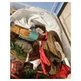 Mixed Christmas Craft Supply Lot Ribbon Felt Wreath Forms Wood Pieces