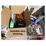 White 3-Tier Wire Shelving Unit w/ Tools Stereo Stapler & Supplies