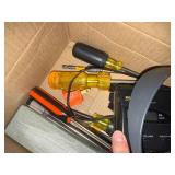 White 3-Tier Wire Shelving Unit w/ Tools Stereo Stapler & Supplies