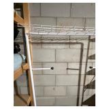 White Metal Freestanding Display Rack Garment Stand w Top Shelf