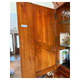 French Country Pine Two-Piece Hutch Cabinet 48x79x19 Good