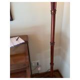 Torchiere Floor Lamp Marbled Glass Shade Bronze Tone 74in Good