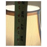 Traditional Wood Table Lamp Twisted Stem Fabric Shade 28in Good