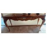 Thomasville Queen Anne Sofa Console Table 60 x 16 One Drawer