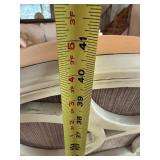 Pair Oval Back Upholstered Host Chairs Floral Fabric Cream Finish