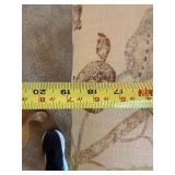 Pair Oval Back Upholstered Host Chairs Floral Fabric Cream Finish