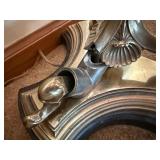 Brass Tone Bridge Arm Floor Lamp Cream Shade Damaged Base As Is