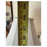 Brass Tone Bridge Arm Floor Lamp Cream Shade Damaged Base As Is