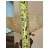 Traditional Torchiere Floor Lamp Marbled Glass Shade 71in Working