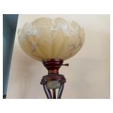 Traditional Torchiere Floor Lamp Marbled Glass Shade 71in Working
