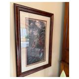 Bellamy Cardinal Framed Limited Edition Print 1992 Burl Wood Frame