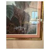 Bellamy Cardinal Framed Limited Edition Print 1992 Burl Wood Frame