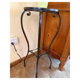 Metal Plant Stand Accent Table with Glass Top 28in Tall Good