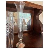 Mixed Crystal Glass Vase Lot Mikasa Lead Crystal 6 Pc Vintage