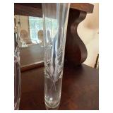 Mixed Crystal Glass Vase Lot Mikasa Lead Crystal 6 Pc Vintage